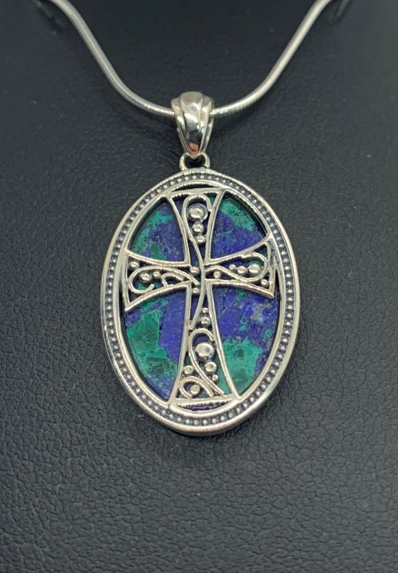 Detailed Eilat Cross Necklace