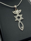 Detailed Silver Messianic Seal Necklace