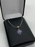 Jerusalem Cross Necklace, Blue